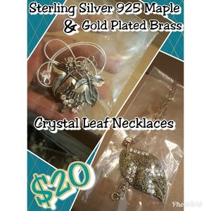 Sterling silver & Gold plated brass Leaf Necklaces